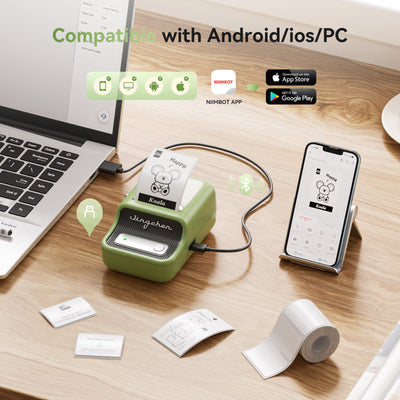 NB109 - NIIMBOT - B21S - PORTABLE THERMAL LABEL BLUETOOTH PRINTER INCL FREE LABEL (50X30MM)