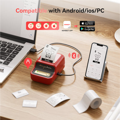 NB109 - NIIMBOT - B21S - PORTABLE THERMAL LABEL BLUETOOTH PRINTER INCL FREE LABEL (50X30MM)