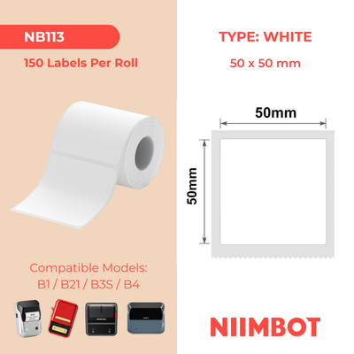 NIIMBOT - B Range - 50x50mm - White - 150 Labels