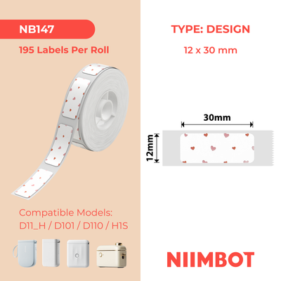 NIIMBOT-Gamme D-12x30mm-Amour-195 étiquettes