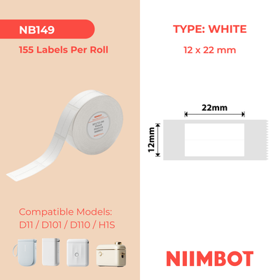 NB149 - NIIMBOT - D11 / D101 / D110 / H1S - 6X22MM/2L - 500 WHITE LABELS