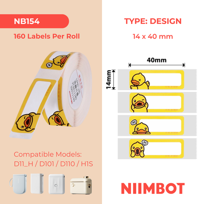 NIIMBOT-Gamme D-14x40mm-Canard mignon-160 étiquettes