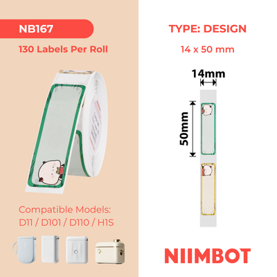 NB167 - NIIMBOT - D11 / D101 / D110 / H1S - 14X50MM - 130 WORK & REST B LABELS