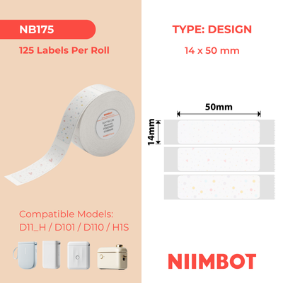 NIIMBOT - Gamma D - 14x50mm - Richiamo memoria - 125 etichette