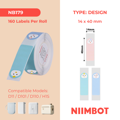 NB179 - NIIMBOT - D11 / D101 / D110 / H1S - 14X40MM - 155 BABY FACE LABELS