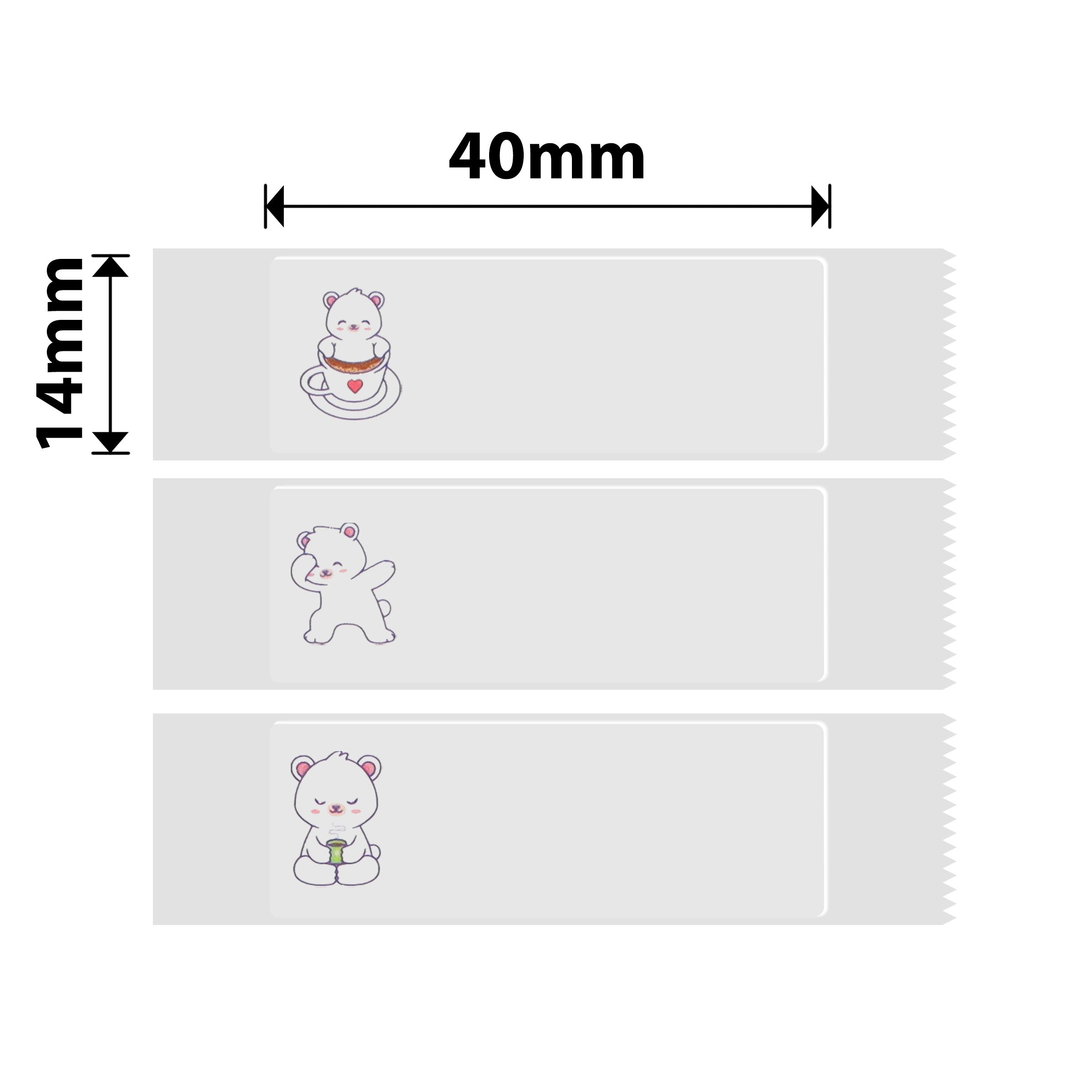 NB421 - NIIMBOT - B18 / N1 - 14X40MM - 160 BEAR LABELS