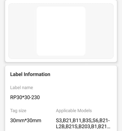 NB184 - NIIMBOT - B1 / B21 / B3S / B4 - 30X30MM - 230 WHITE LABELS