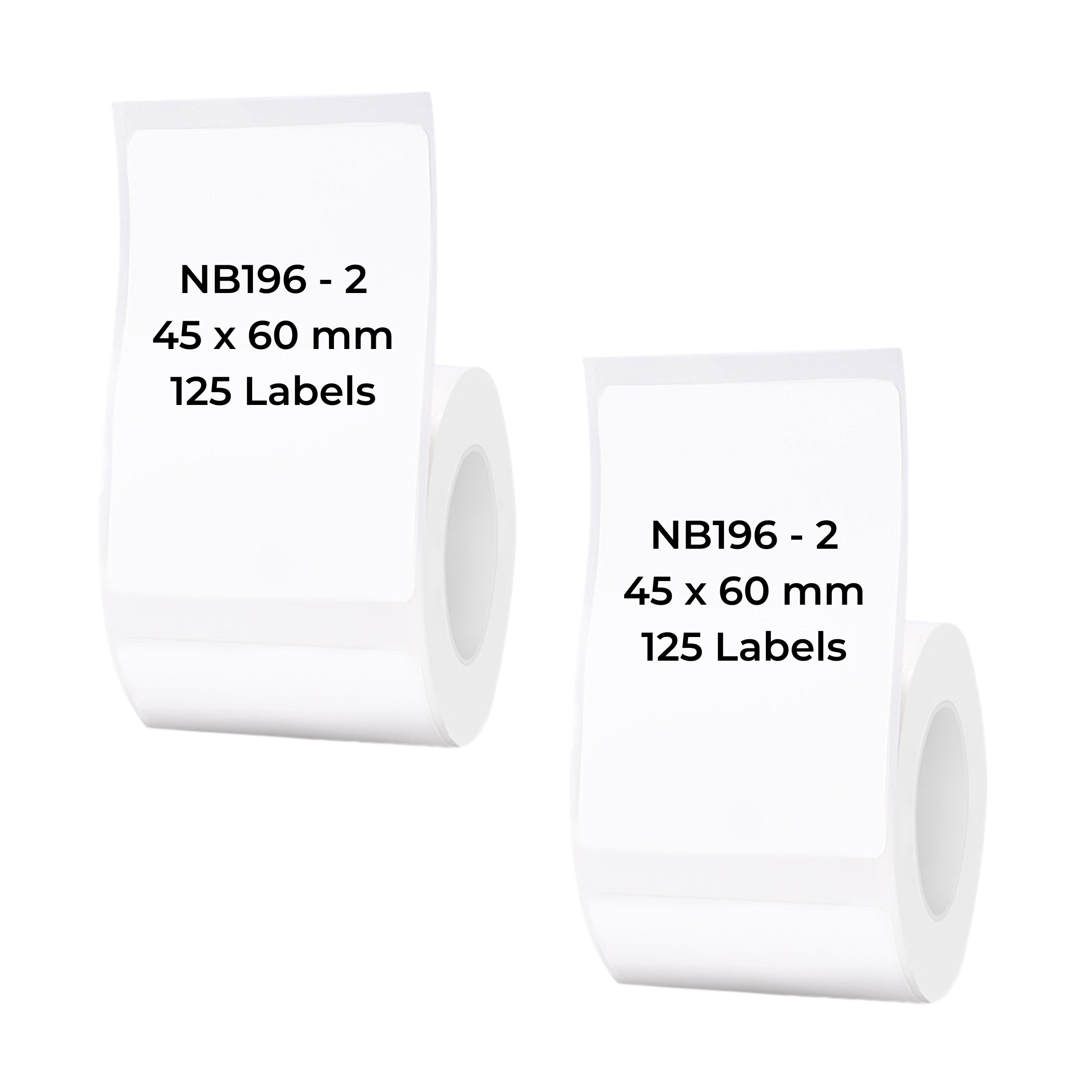 NB196 - NIIMBOT - B1 / B21 / B3S / B4 - 45X60MM - 125 WHITE LABELS