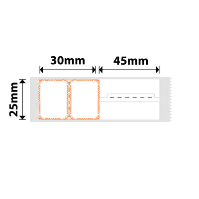 NB207 - NIIMBOT - B1 / B21 / B3S / B4 - 25X75MM - 100 ORANGE BORDER JEWELLERY LABELS