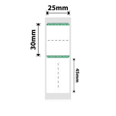 NB208 - NIIMBOT - B1 / B21 / B3S / B4 - 25X75MM - 100 GREEN BORDER JEWELLERY LABELS