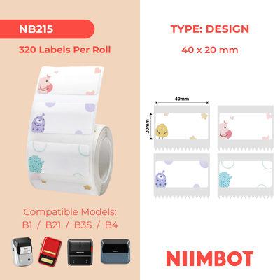 NB215 - NIIMBOT - B1 / B21 / B3S / B4 - 40X20MM - 320 MONSTER LABELS