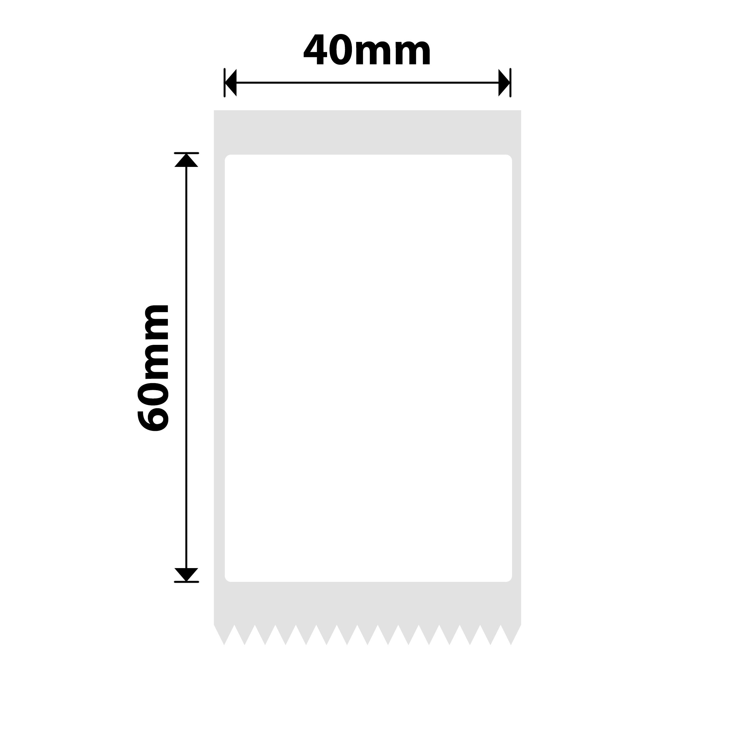 NB217 - NIIMBOT - B1 / B21 / B3S / B4 - 40X60MM - 125 WHITE LABELS (DUPLICATE NB192)