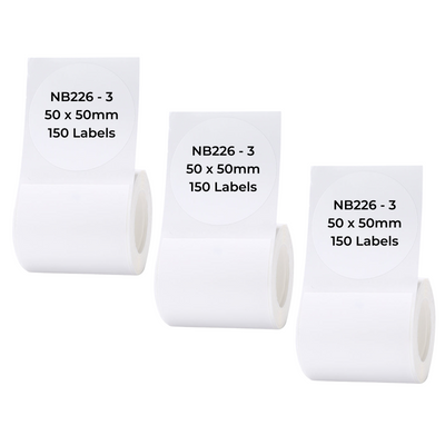 NB226 - NIIMBOT - B1 / B21 / B3S / B4 - 50X50MM - 150 WHITE ROUND LABELS