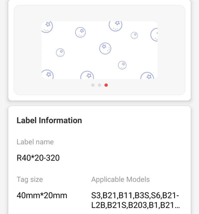 NB229 - NIIMBOT - B1 / B21 / B3S / B4 - 40X20MM - 320 FRUIT PATTERN LABELS
