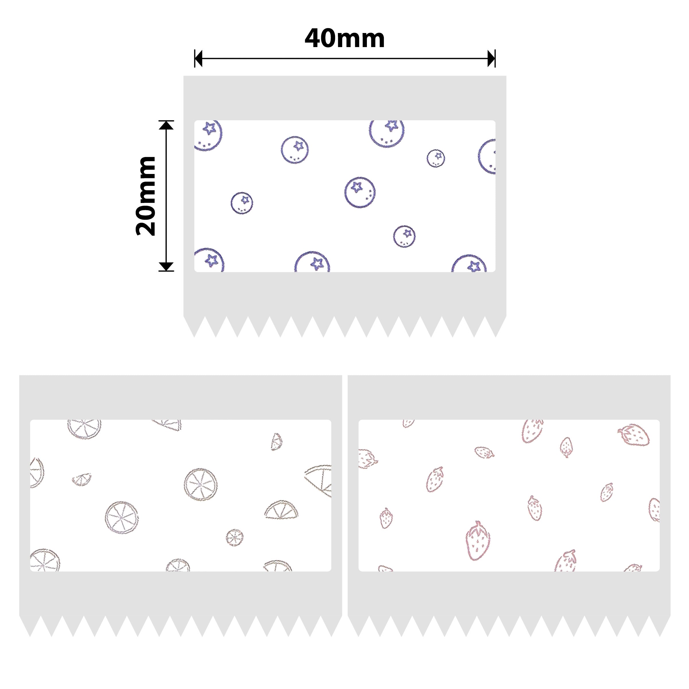 NB229 - NIIMBOT - B1 / B21 / B3S / B4 - 40X20MM - 320 FRUIT PATTERN LABELS