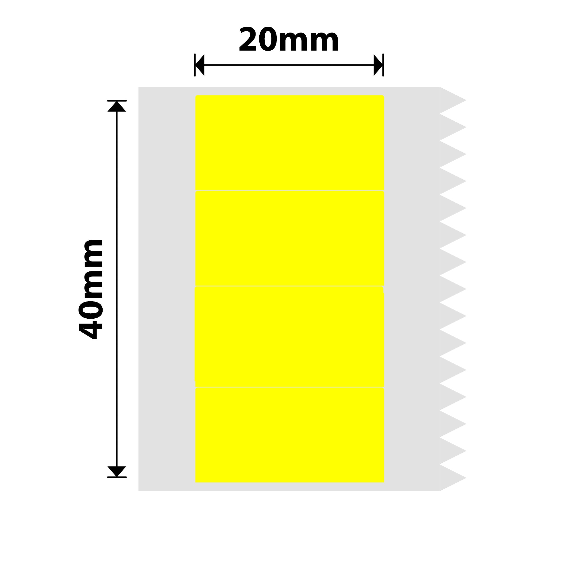 NB235 - NIIMBOT - B1 / B21 / B3S / B4 - 10X20MM/4 - 1,200 YELLOW 4 SPLIT LABELS