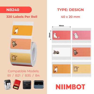 NB240 - NIIMBOT - B1 / B21 / B3S / B4 - 40X20MM - 320 CAT LABELS