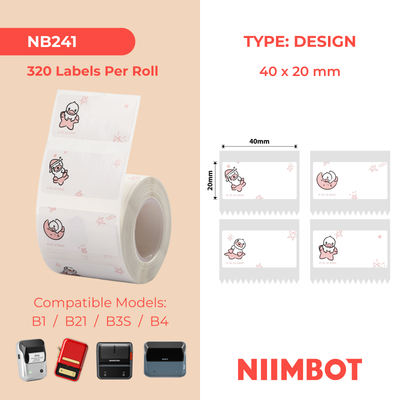 NB241 - NIIMBOT - B1 / B21 / B3S / B4 - 40X20MM - 320 DUCK LABELS