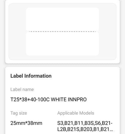 NB246 - NIIMBOT - B1 / B21 / B3S / B4 - 25X78MM - 85 WHITE CABLE LABELS