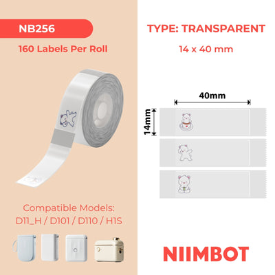 NIIMBOT - D Range - 14x40mm - Lazy Bear - 160 Labels