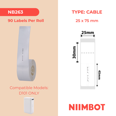 NB263 - NIIMBOT - D101 ONLY - 25MMX75MM - 90 JEWELLERY VOID LABELS