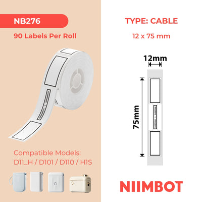 NIIMBOT - Gamma D - 12x75mm - Cavo semplice - 90 etichette