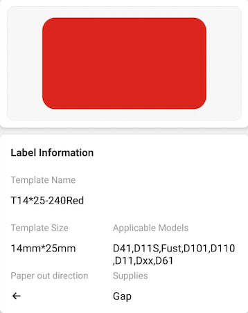 NB278 - NIIMBOT - D11 / D101 / D110 / H1S - 14X25MM - 240 RED LABELS