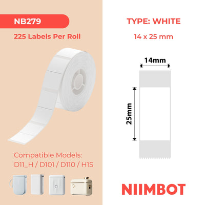 NIIMBOT - Gamma D - 14x25mm - Bianco - 225 Etichette