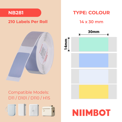 NB281 - NIIMBOT - D11 / D101 / D110 / H1S - 14X30MM - 195 CORNFIELD MIXED COLOURS LABELS