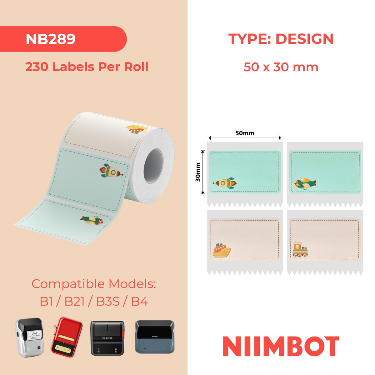 NIIMBOT-Gamme B-50x30mm-Rêve d'enfance-230 étiquettes