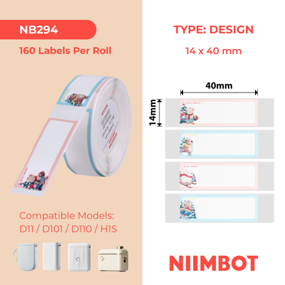 NB294 - NIIMBOT - D11 / D101 / D110 / H1S - 14X40MM - 160 HELLO WINTER LABELS