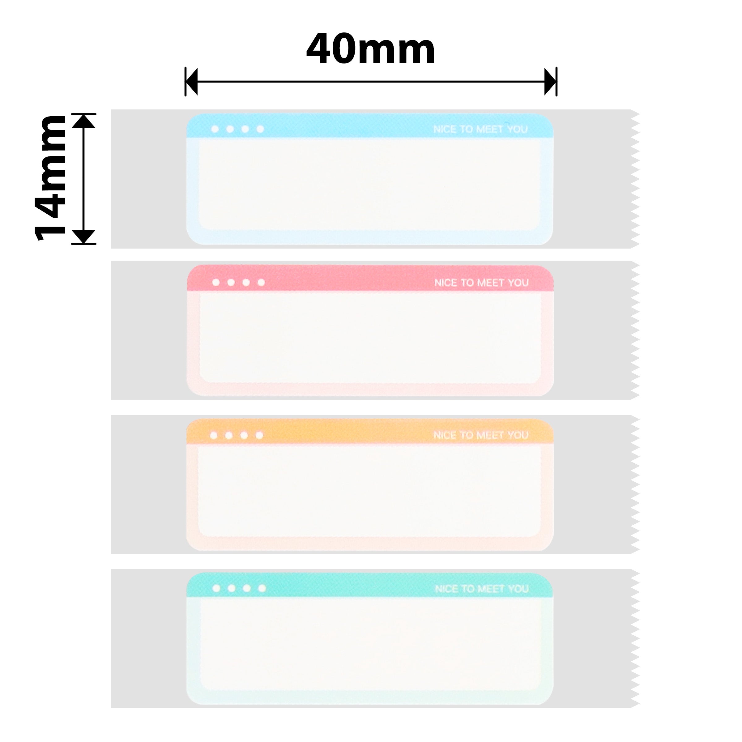 NB296 - NIIMBOT - D11 / D101 / D110 / H1S - 14X40MM - 155 NICE TO MEET YOU LABELS