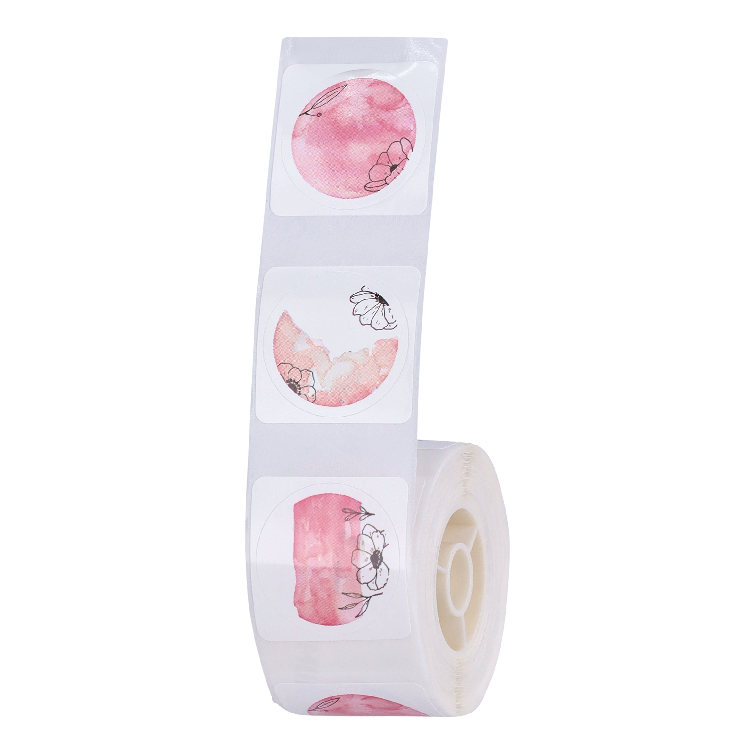 NB335 - NIIMBOT - D101 ONLY - 25X25MM - 225 FLOWER PINK ROUND LABELS