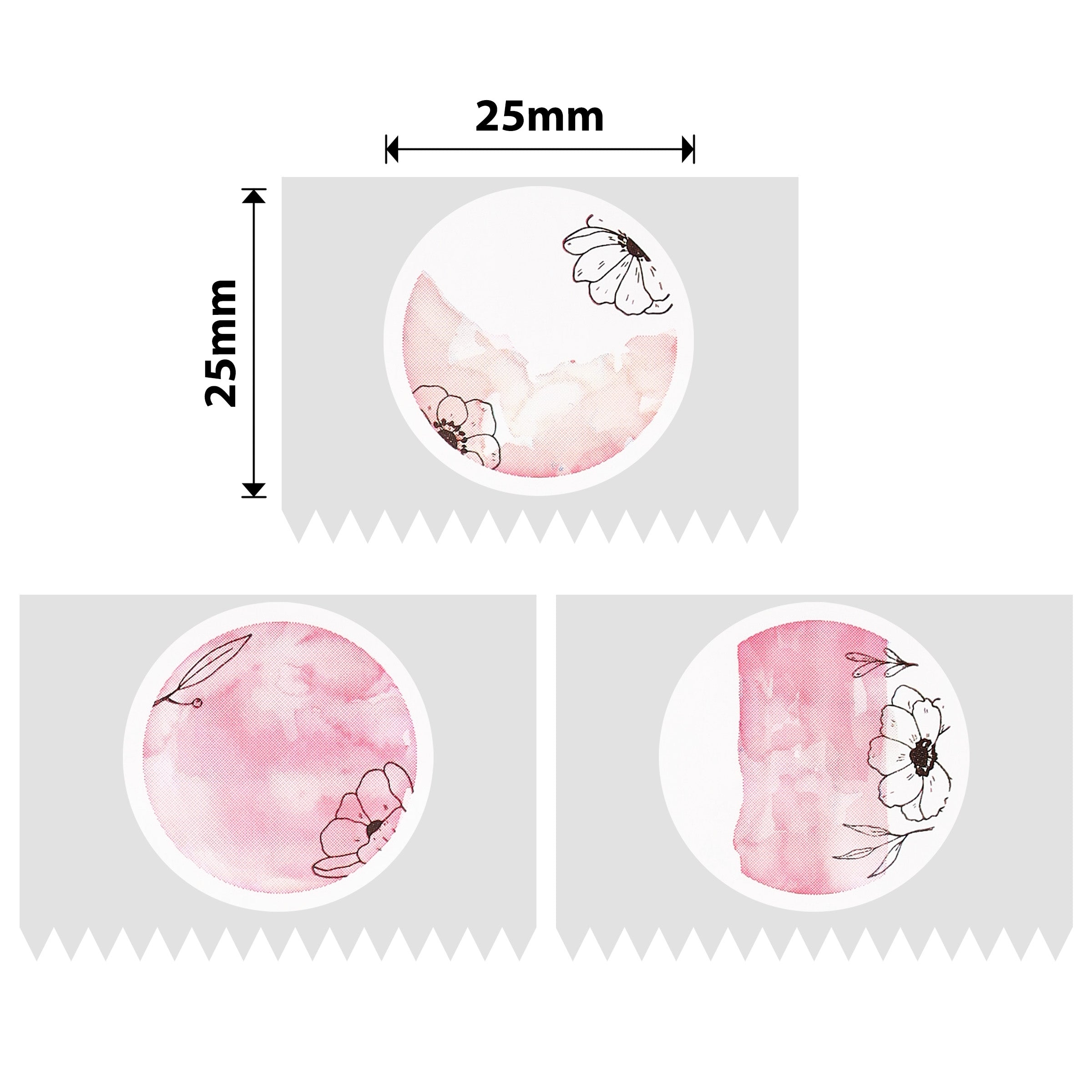 NB335 - NIIMBOT - D101 ONLY - 25X25MM - 225 FLOWER PINK ROUND LABELS