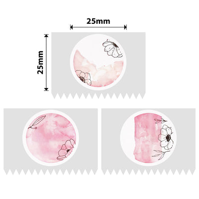 NB335 - NIIMBOT - D101 ONLY - 25X25MM - 225 FLOWER PINK ROUND LABELS
