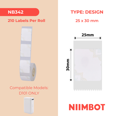 NB342 - NIIMBOT - D101 ONLY - 25X30MM - 210 PANDORA MARK LABELS