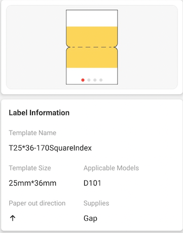 NB351 - NIIMBOT - D101 ONLY - 36X25MM - 260 SUMMER SONG INDEX LABELS