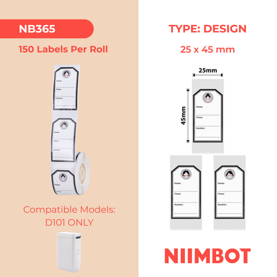 NB365 - NIIMBOT - D101 ONLY - 25X45MM - 150 YOUNG GIRL LABELS