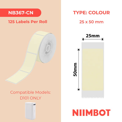 NIIMBOT - Solo D101 - 25x50mm - Giallo limone - 125 etichette - CN