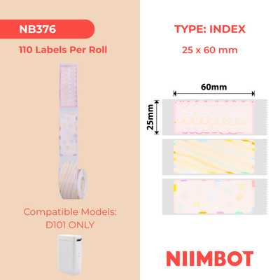 NB376 - NIIMBOT - D101 ONLY - 25X60MM - 110 FLASH DAY LABELS