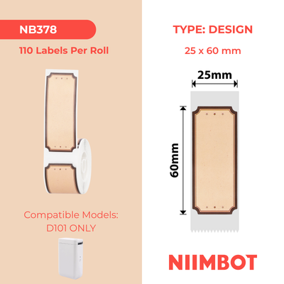 NB378 - NIIMBOT - D101 ONLY - 25X60MM - 110 WOODLAND ROMANCE LABELS