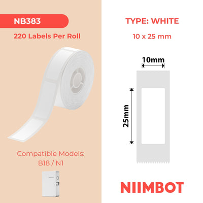 NIIMBOT - N1 - 10x25mm - White - 220 Labels