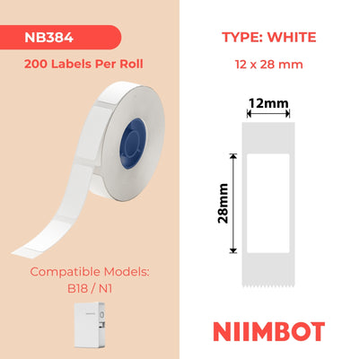 NIIMBOT - N1 - 12x28mm - White - 200 Labels