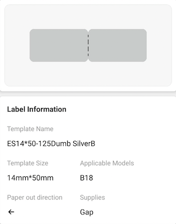 NB394 - NIIMBOT - B18 / N1 - 14X50MM - 125 SILVER LABELS