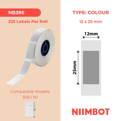 NIIMBOT - N1 - 12x25mm - Silver - 225 Labels