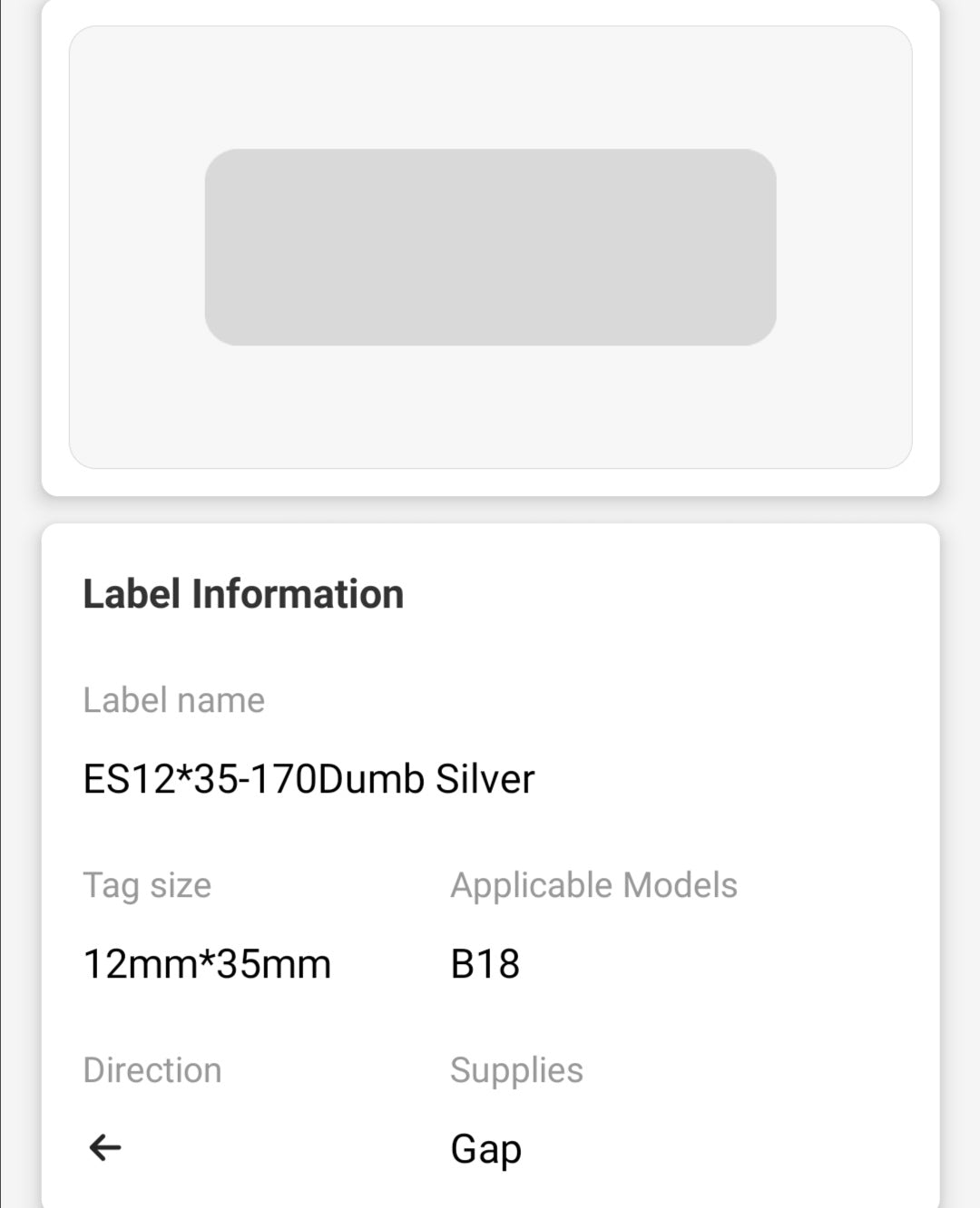 NB397 - NIIMBOT - B18 / N1 - 12X35MM - 170 SILVER LABELS