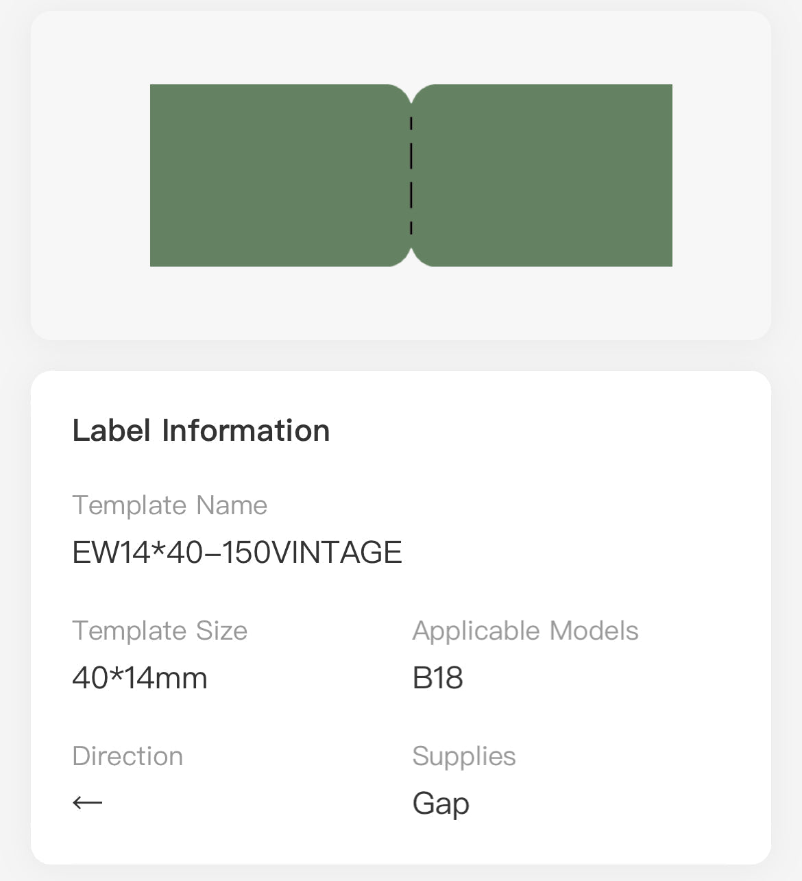 NB408 - NIIMBOT - B18 / N1 - 14X40MM - 150 VINTAGE INDEX LABELS