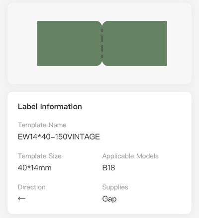 NB408 - NIIMBOT - B18 / N1 - 14X40MM - 150 VINTAGE INDEX LABELS