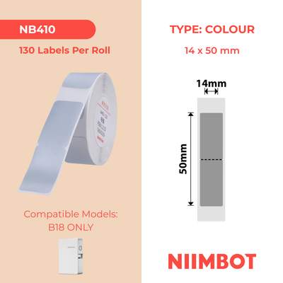 NB410 - NIIMBOT - B18 / N1 - 14X50MM - 130 SILVER LABELS