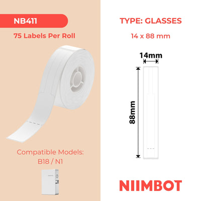 NIIMBOT - N1 - 14x88mm - Occhiali da vista bianchi - 75 etichette